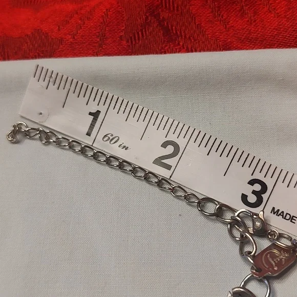 Fun rainbow bead statement necklace & Bright Pink Iridescent Layering Necklace - Picture 8 of 11